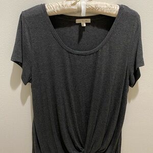 Nine Britton Charcoal Knot Front Tee